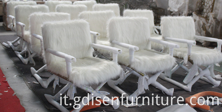 Modern Luxury Design Jodi White Sheepskin Dining Chair